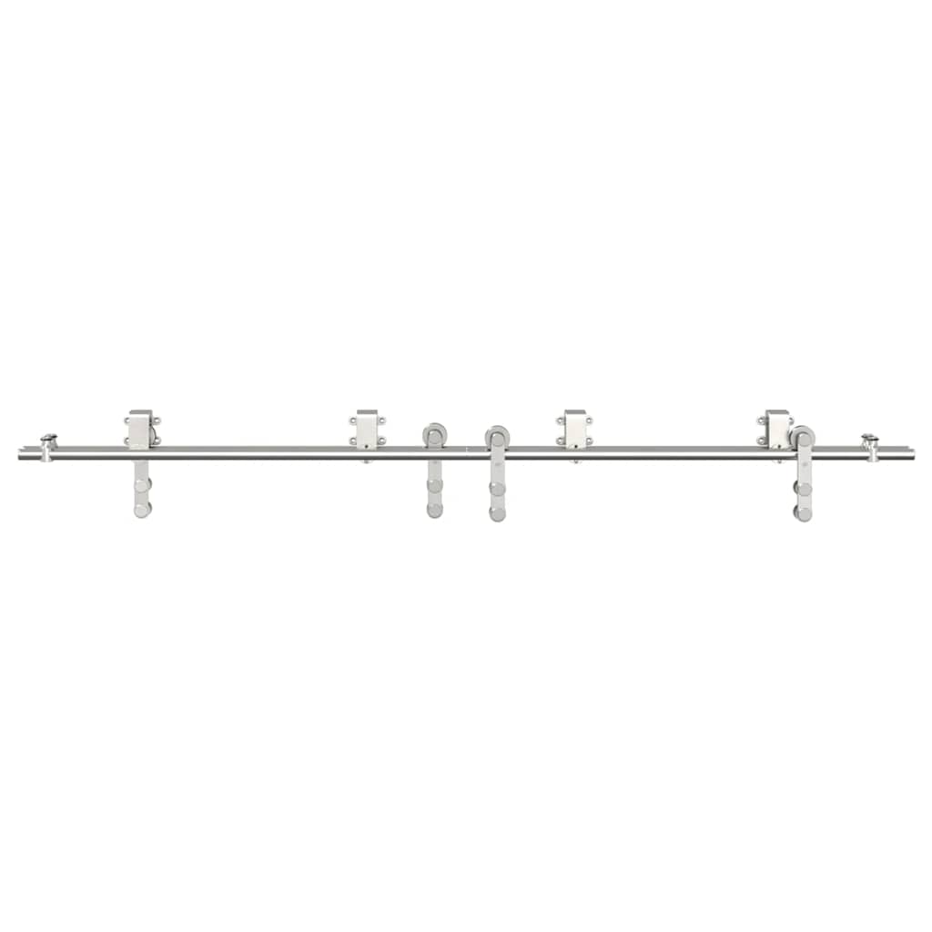 vidaXL System do mocowania drzwi przesuwnych, 200 cm, stal, srebrny