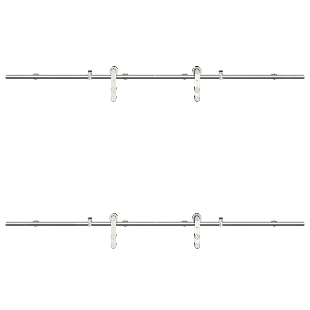 vidaXL System do mocowania drzwi przesuwnych, 200 cm, stal, srebrny