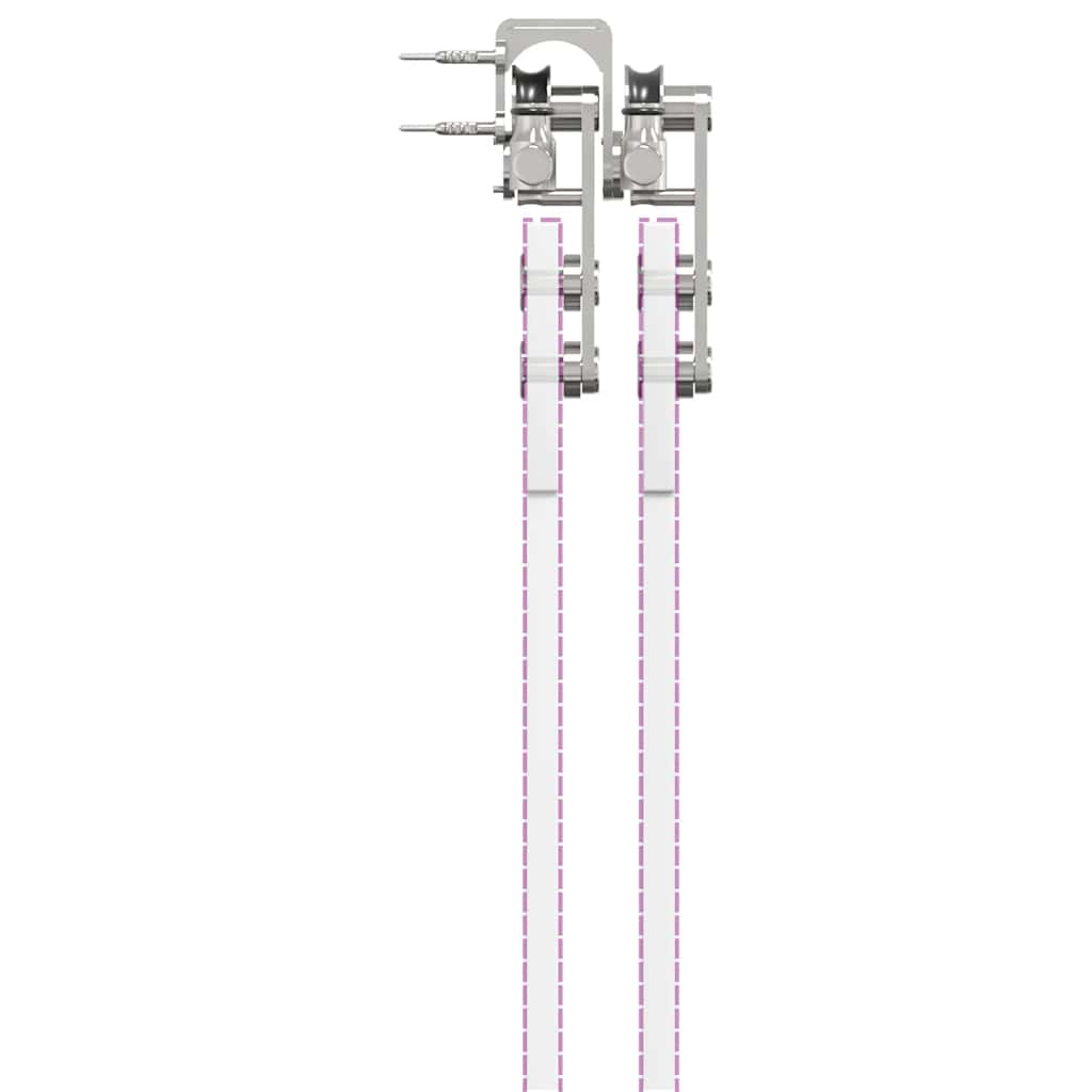vidaXL System do mocowania drzwi przesuwnych, 200 cm, stal, srebrny