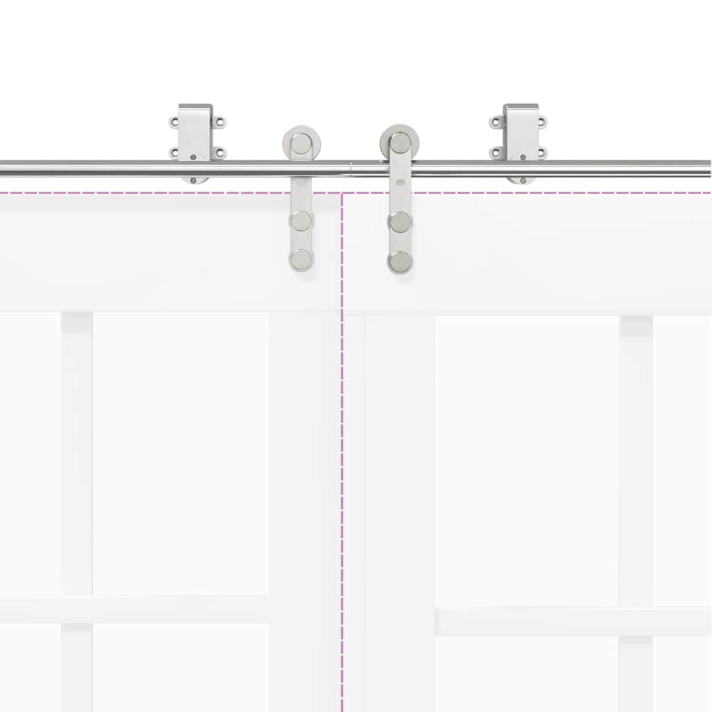 vidaXL System do mocowania drzwi przesuwnych, 200 cm, stal, srebrny
