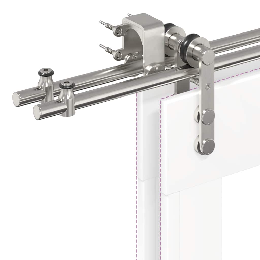 vidaXL System do mocowania drzwi przesuwnych, 200 cm, stal, srebrny