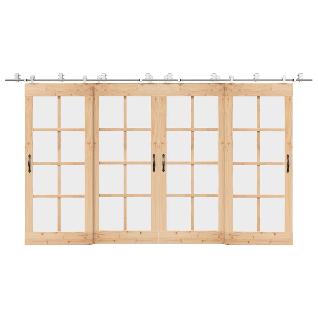 vidaXL System do mocowania drzwi przesuwnych, 200 cm, stal, srebrny