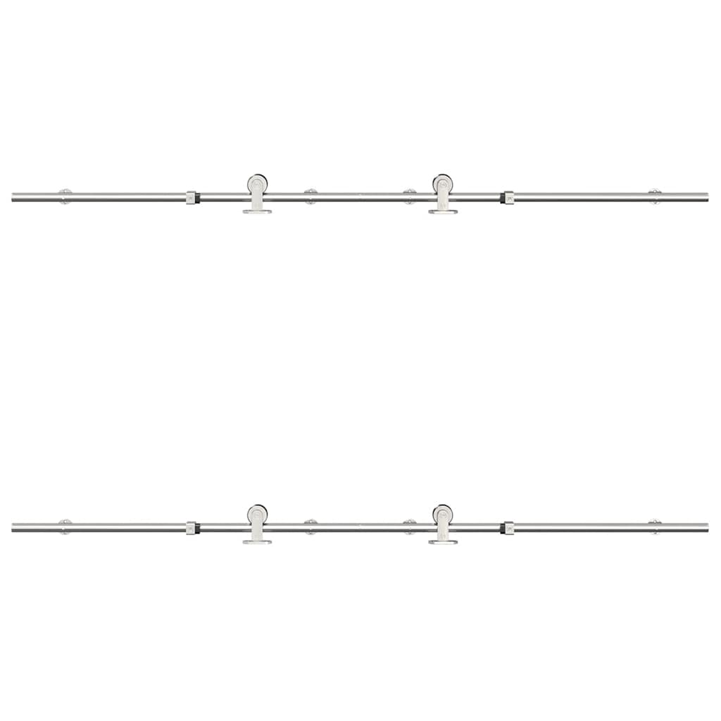 vidaXL System do mocowania drzwi przesuwnych, 183 cm, stal, srebrny