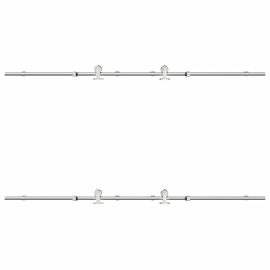 vidaXL System do mocowania drzwi przesuwnych, 200 cm, stal, srebrny