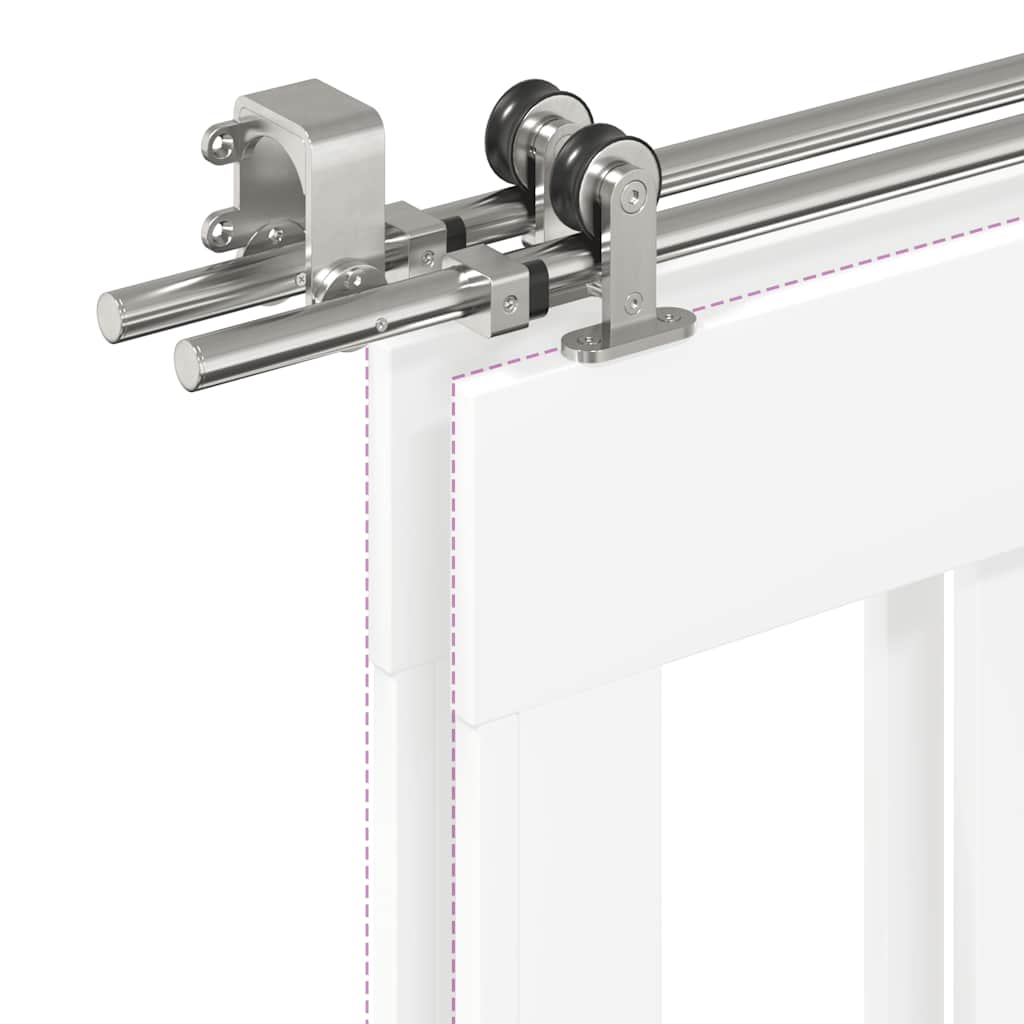 vidaXL System do mocowania drzwi przesuwnych, 200 cm, stal, srebrny