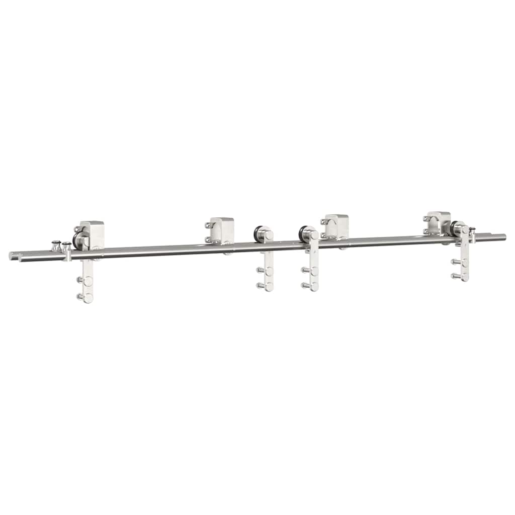 vidaXL System do mocowania drzwi przesuwnych, 183 cm, stal, srebrny