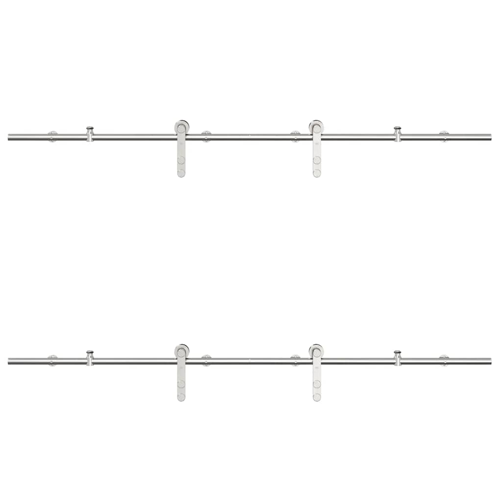 vidaXL System do mocowania drzwi przesuwnych, 183 cm, stal, srebrny