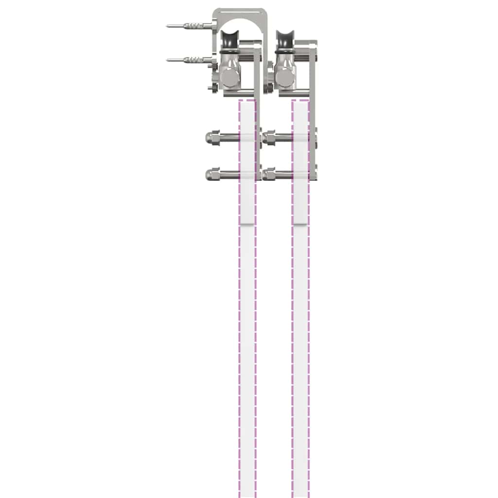 vidaXL System do mocowania drzwi przesuwnych, 183 cm, stal, srebrny