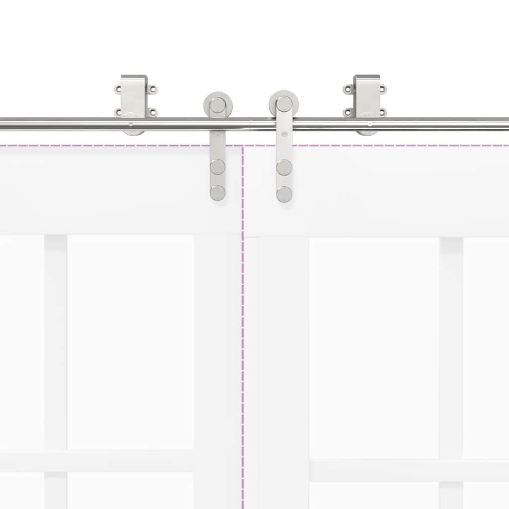 vidaXL System do mocowania drzwi przesuwnych, 183 cm, stal, srebrny