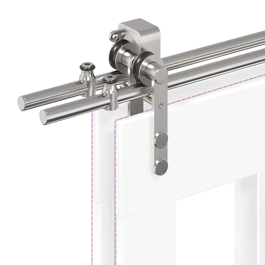 vidaXL System do mocowania drzwi przesuwnych, 183 cm, stal, srebrny