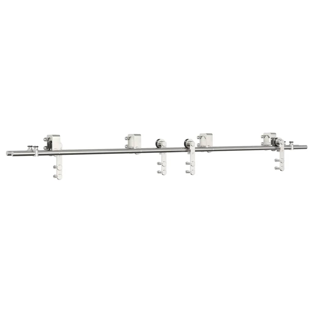 vidaXL System do mocowania drzwi przesuwnych, 200 cm, stal, srebrny