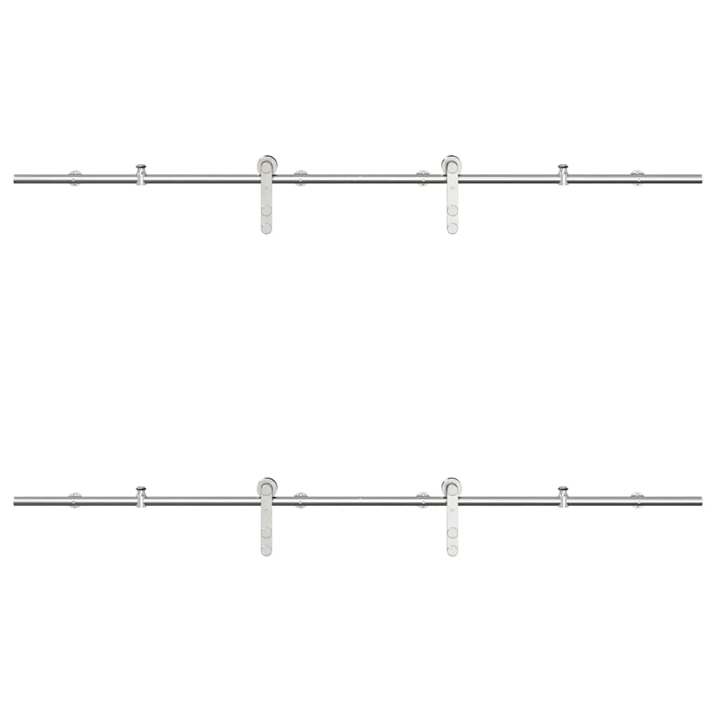 vidaXL System do mocowania drzwi przesuwnych, 200 cm, stal, srebrny