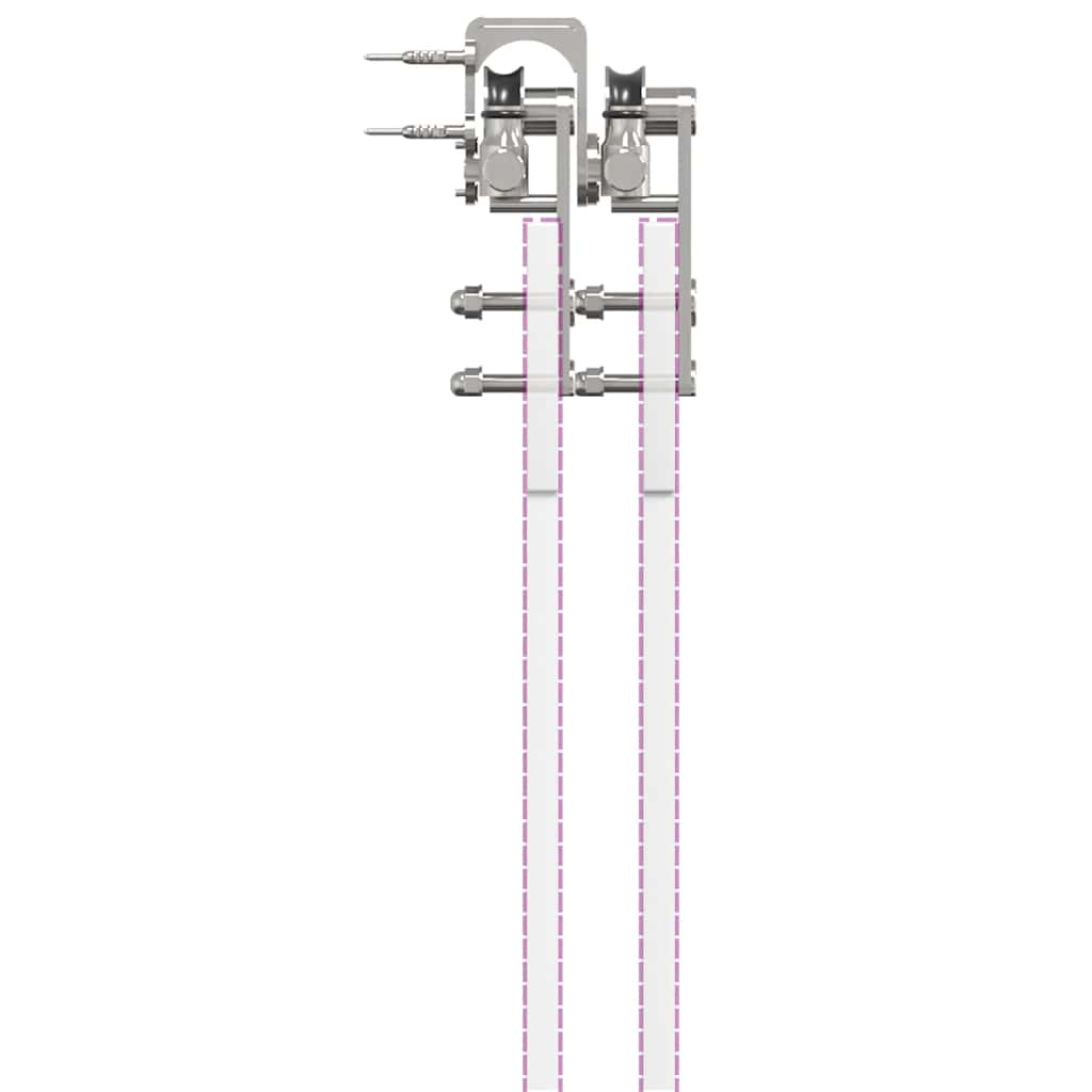 vidaXL System do mocowania drzwi przesuwnych, 200 cm, stal, srebrny