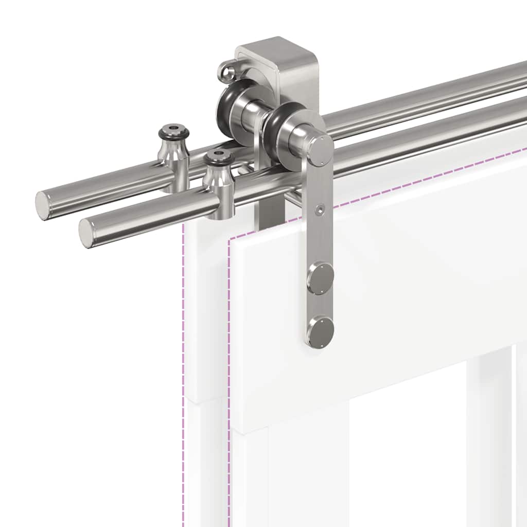 vidaXL System do mocowania drzwi przesuwnych, 200 cm, stal, srebrny