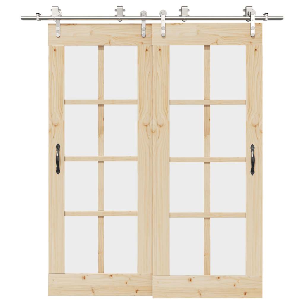 vidaXL System do mocowania drzwi przesuwnych, 200 cm, stal, srebrny