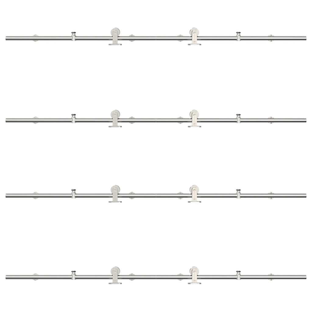 vidaXL System do mocowania drzwi przesuwnych, 366 cm, stal, srebrny