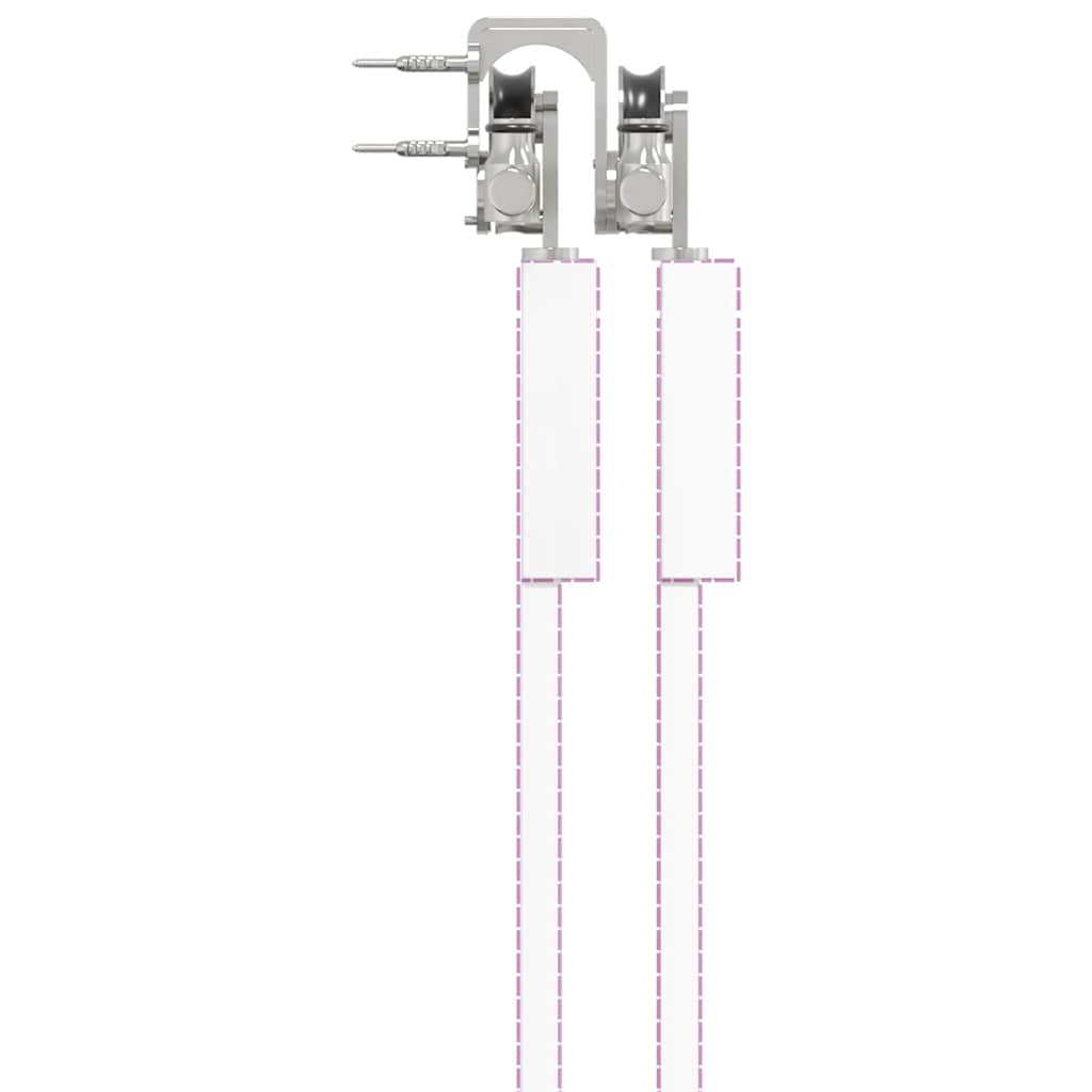 vidaXL System do mocowania drzwi przesuwnych, 366 cm, stal, srebrny
