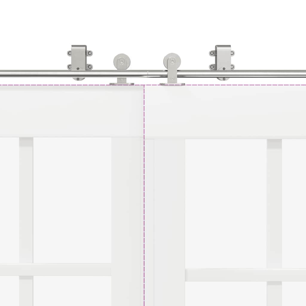 vidaXL System do mocowania drzwi przesuwnych, 366 cm, stal, srebrny