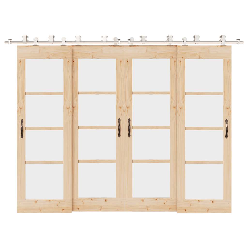 vidaXL System do mocowania drzwi przesuwnych, 366 cm, stal, srebrny