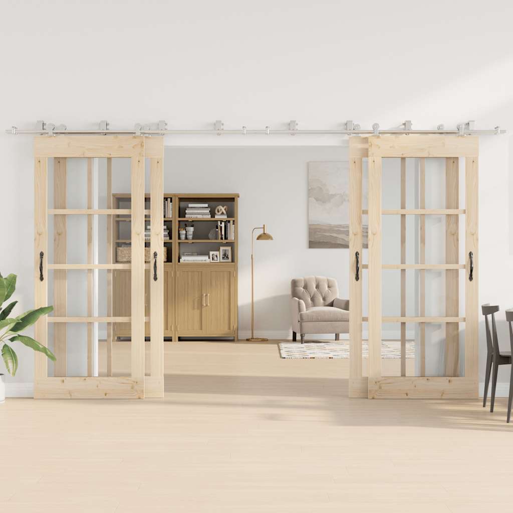 vidaXL System do mocowania drzwi przesuwnych, 400 cm, stal, srebrny