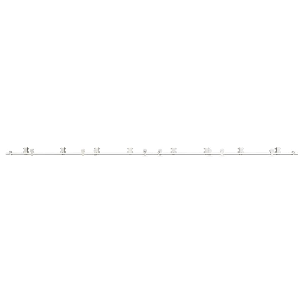 vidaXL System do mocowania drzwi przesuwnych, 400 cm, stal, srebrny