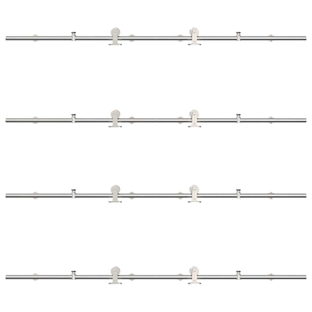 vidaXL System do mocowania drzwi przesuwnych, 400 cm, stal, srebrny