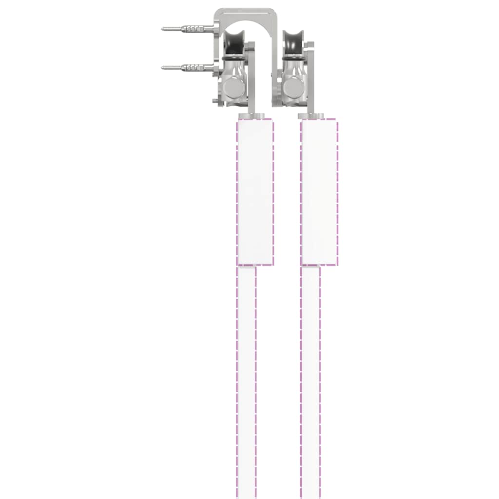 vidaXL System do mocowania drzwi przesuwnych, 400 cm, stal, srebrny