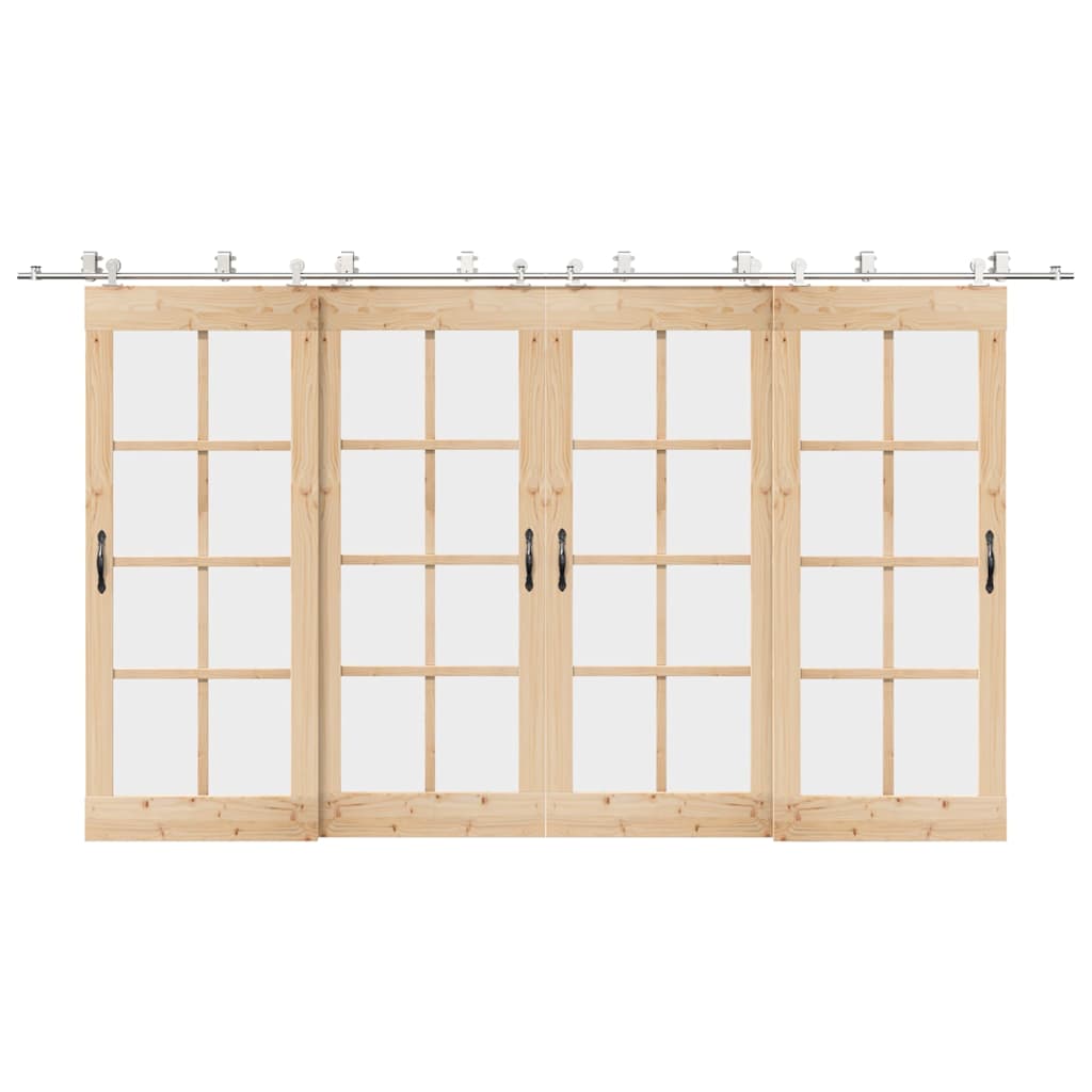 vidaXL System do mocowania drzwi przesuwnych, 400 cm, stal, srebrny