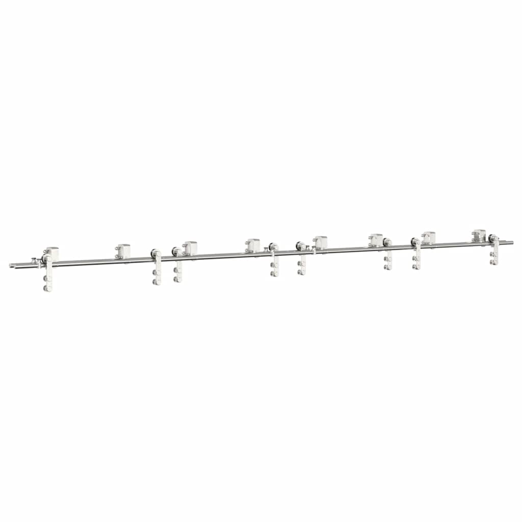 vidaXL System do mocowania drzwi przesuwnych, 366 cm, stal, srebrny