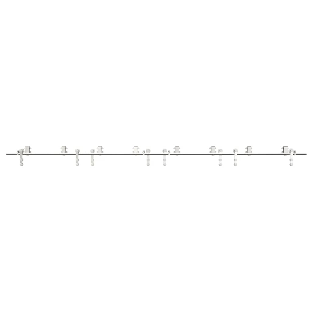 vidaXL System do mocowania drzwi przesuwnych, 366 cm, stal, srebrny