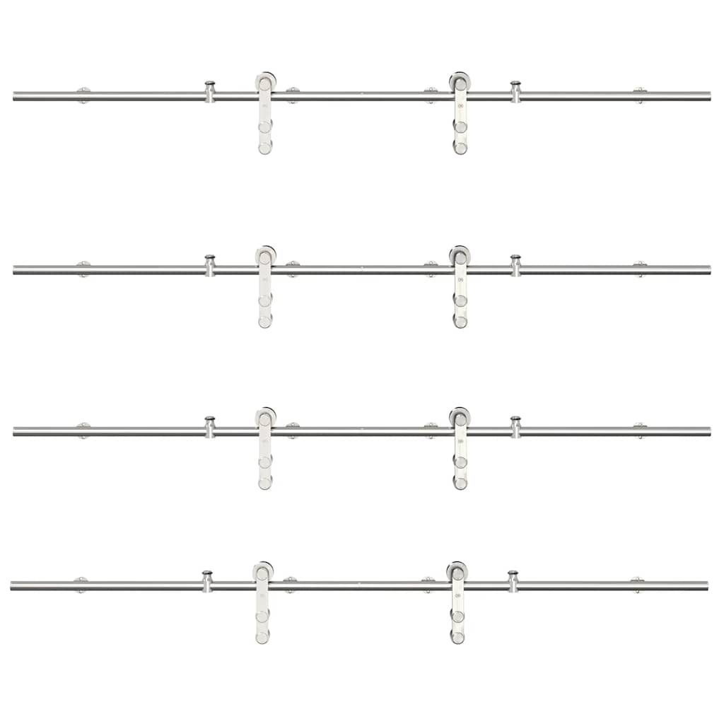 vidaXL System do mocowania drzwi przesuwnych, 366 cm, stal, srebrny