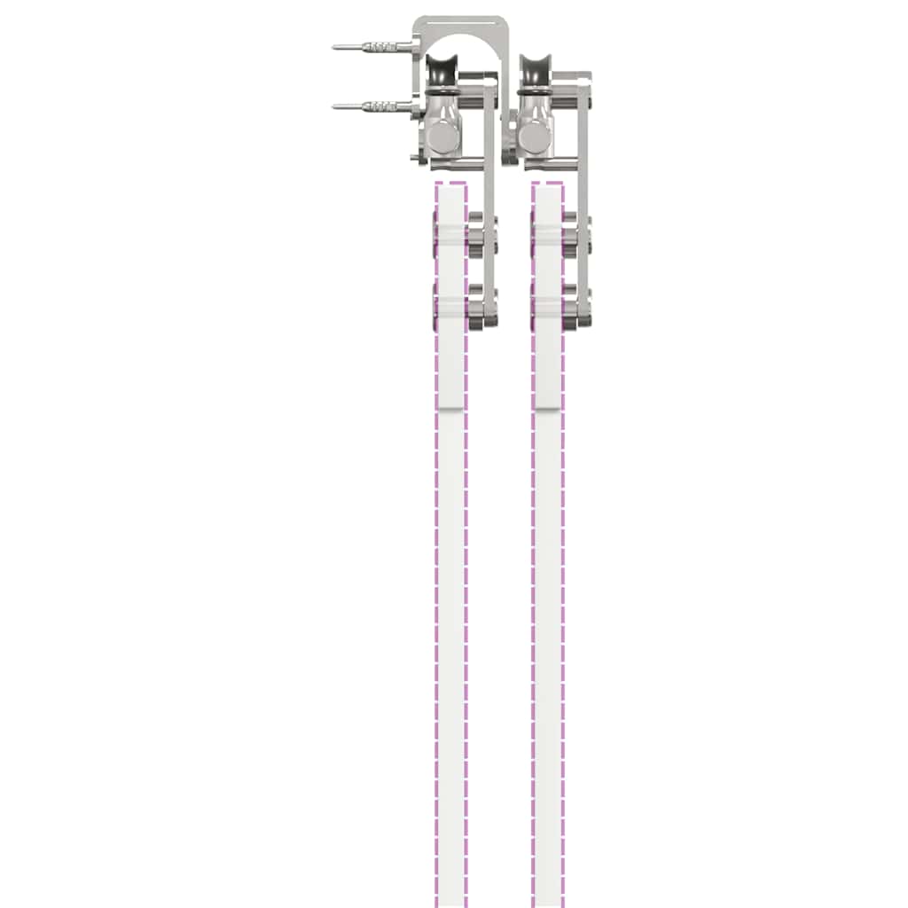 vidaXL System do mocowania drzwi przesuwnych, 366 cm, stal, srebrny