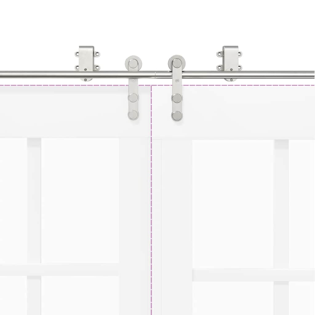 vidaXL System do mocowania drzwi przesuwnych, 366 cm, stal, srebrny