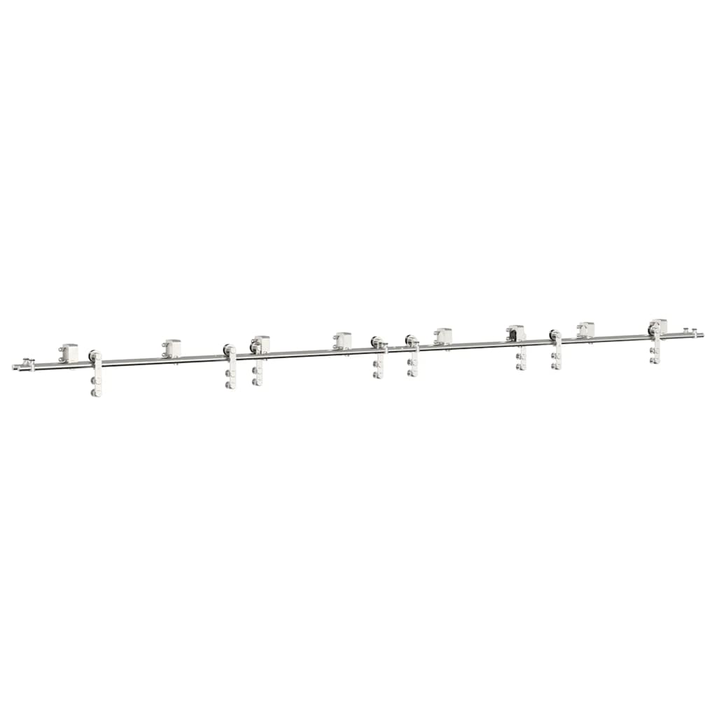 vidaXL System do mocowania drzwi przesuwnych, 400 cm, stal, srebrny