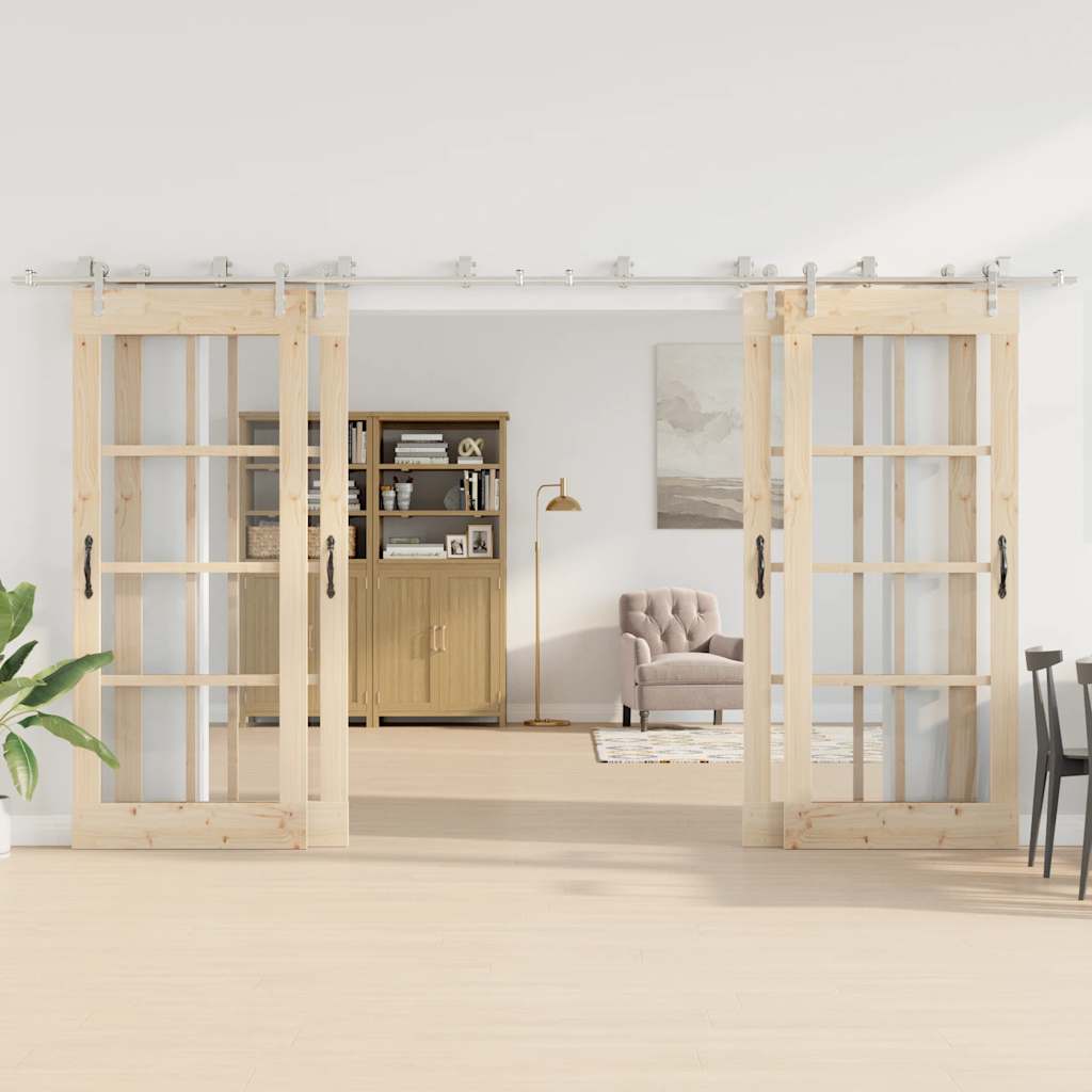 vidaXL System do mocowania drzwi przesuwnych, 400 cm, stal, srebrny
