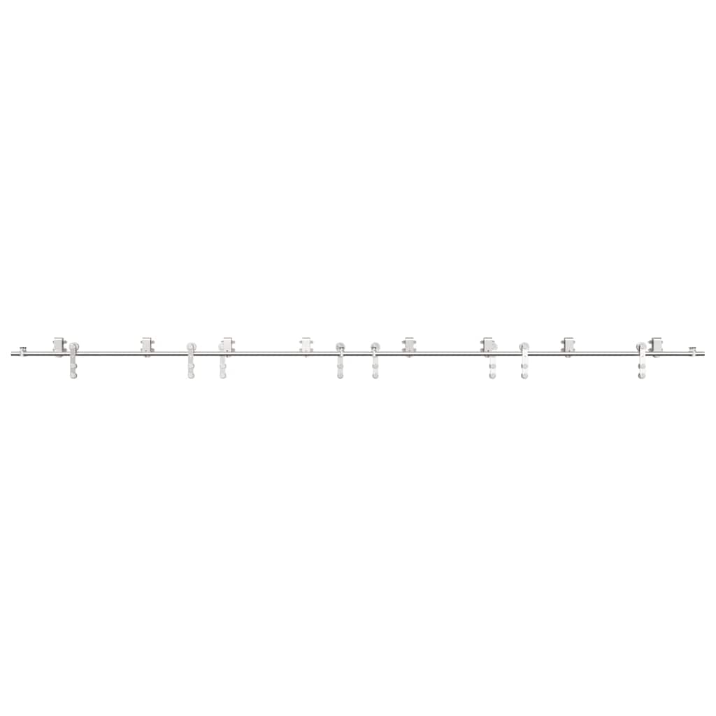 vidaXL System do mocowania drzwi przesuwnych, 400 cm, stal, srebrny