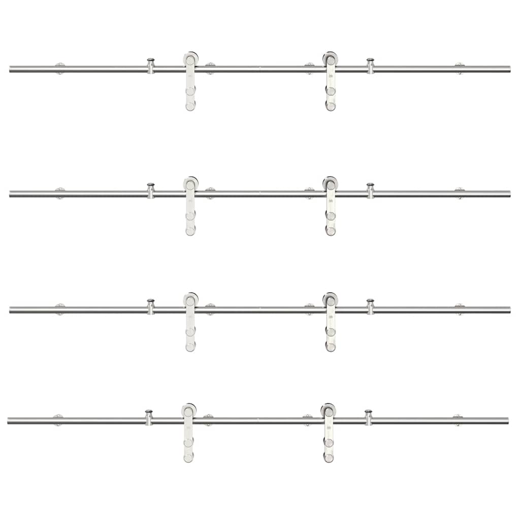 vidaXL System do mocowania drzwi przesuwnych, 400 cm, stal, srebrny