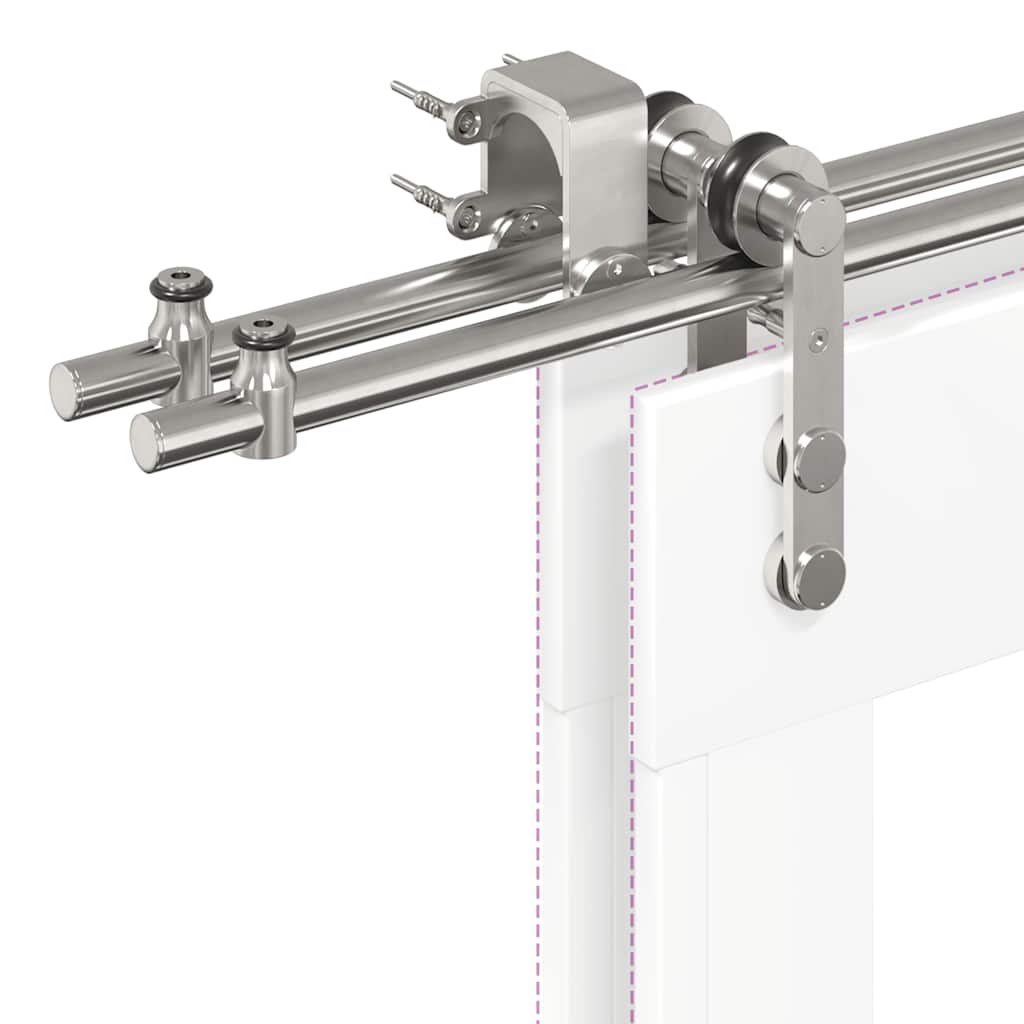 vidaXL System do mocowania drzwi przesuwnych, 400 cm, stal, srebrny
