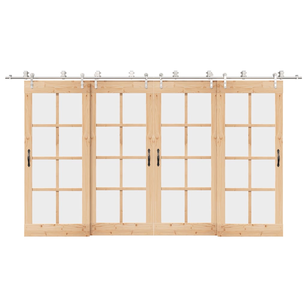 vidaXL System do mocowania drzwi przesuwnych, 400 cm, stal, srebrny