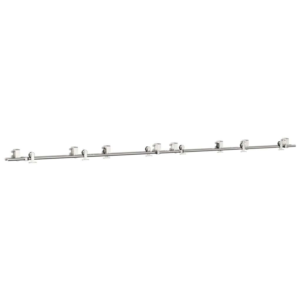 vidaXL System do mocowania drzwi przesuwnych, 366 cm, stal, srebrny