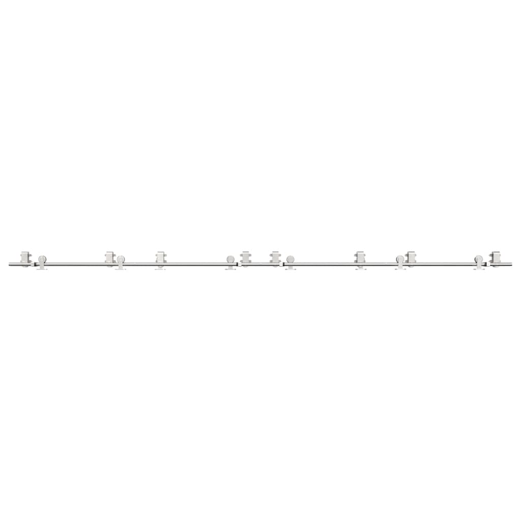 vidaXL System do mocowania drzwi przesuwnych, 366 cm, stal, srebrny
