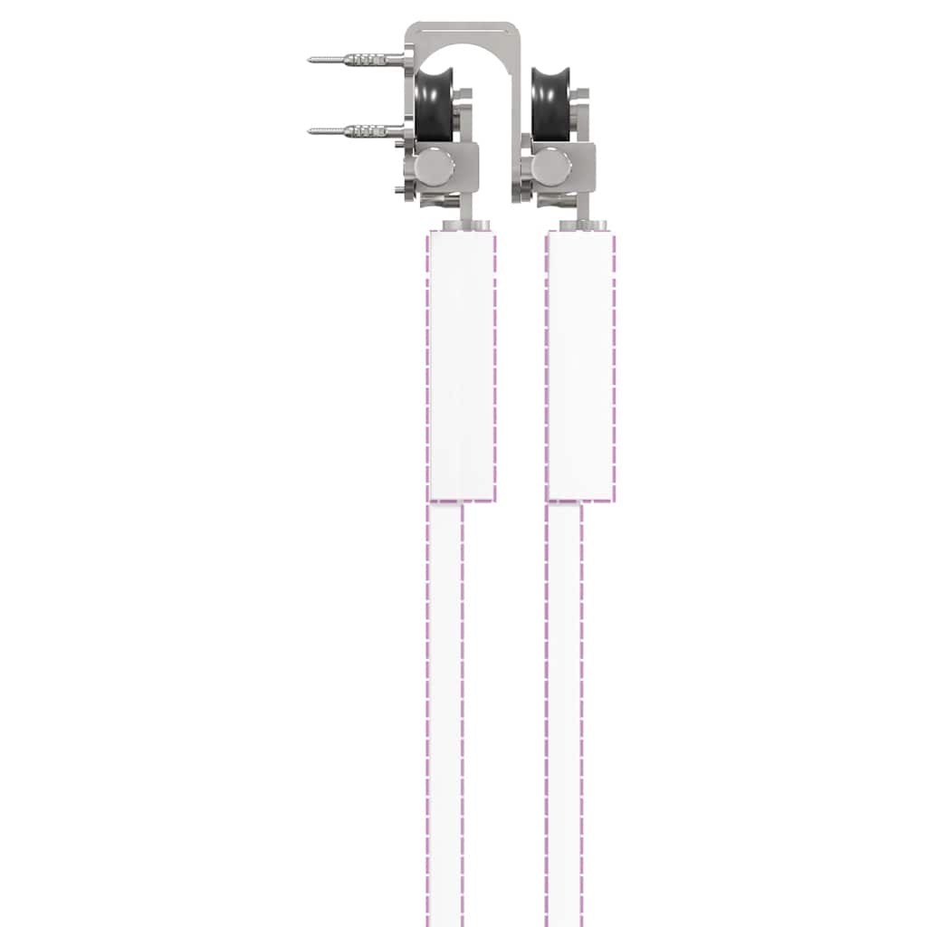 vidaXL System do mocowania drzwi przesuwnych, 366 cm, stal, srebrny