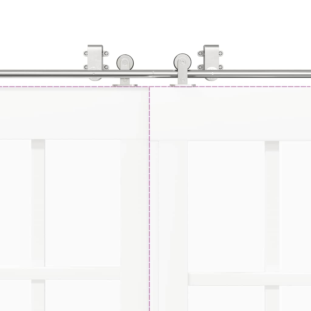 vidaXL System do mocowania drzwi przesuwnych, 366 cm, stal, srebrny