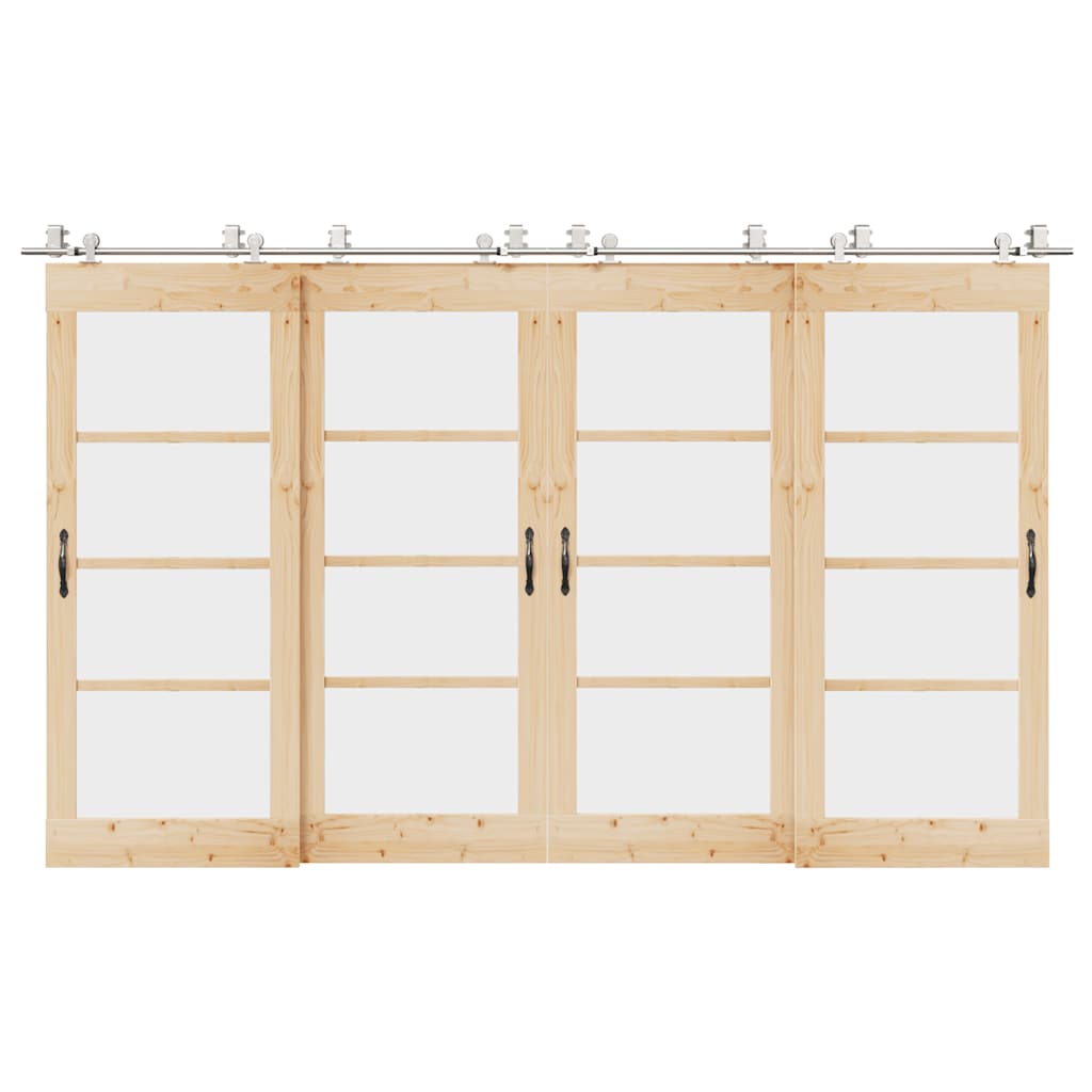 vidaXL System do mocowania drzwi przesuwnych, 366 cm, stal, srebrny