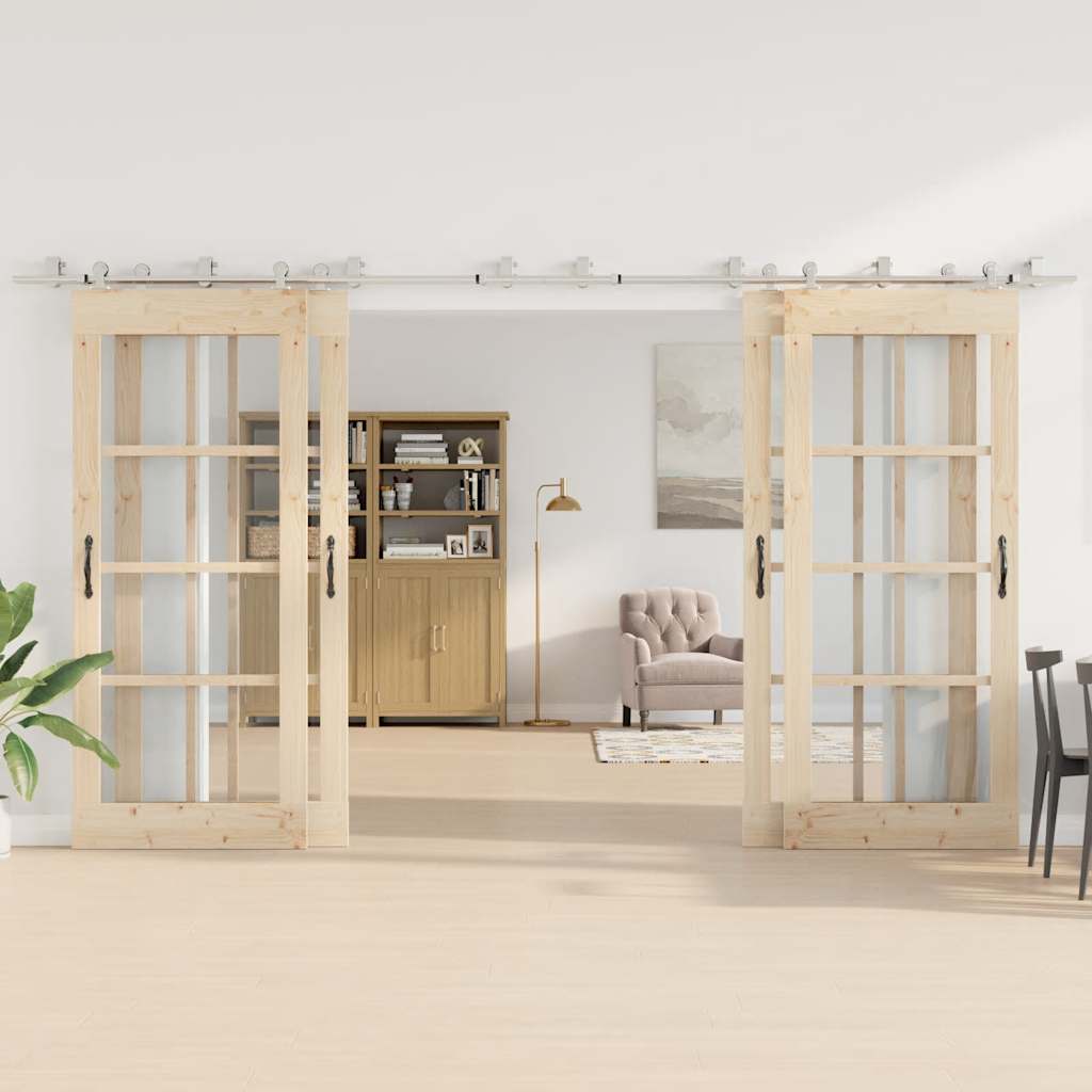 vidaXL System do mocowania drzwi przesuwnych, 400 cm, stal, srebrny