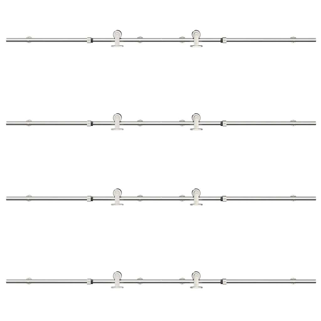 vidaXL System do mocowania drzwi przesuwnych, 400 cm, stal, srebrny