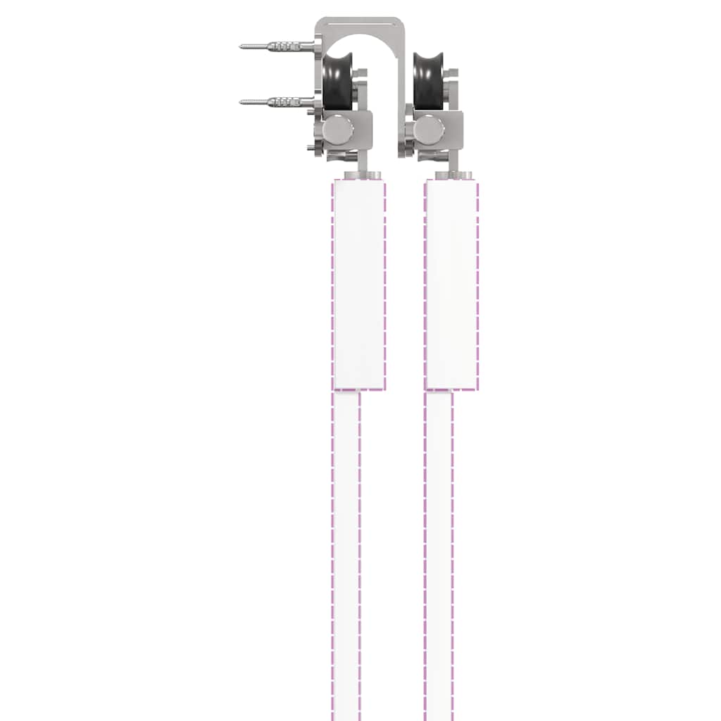 vidaXL System do mocowania drzwi przesuwnych, 400 cm, stal, srebrny