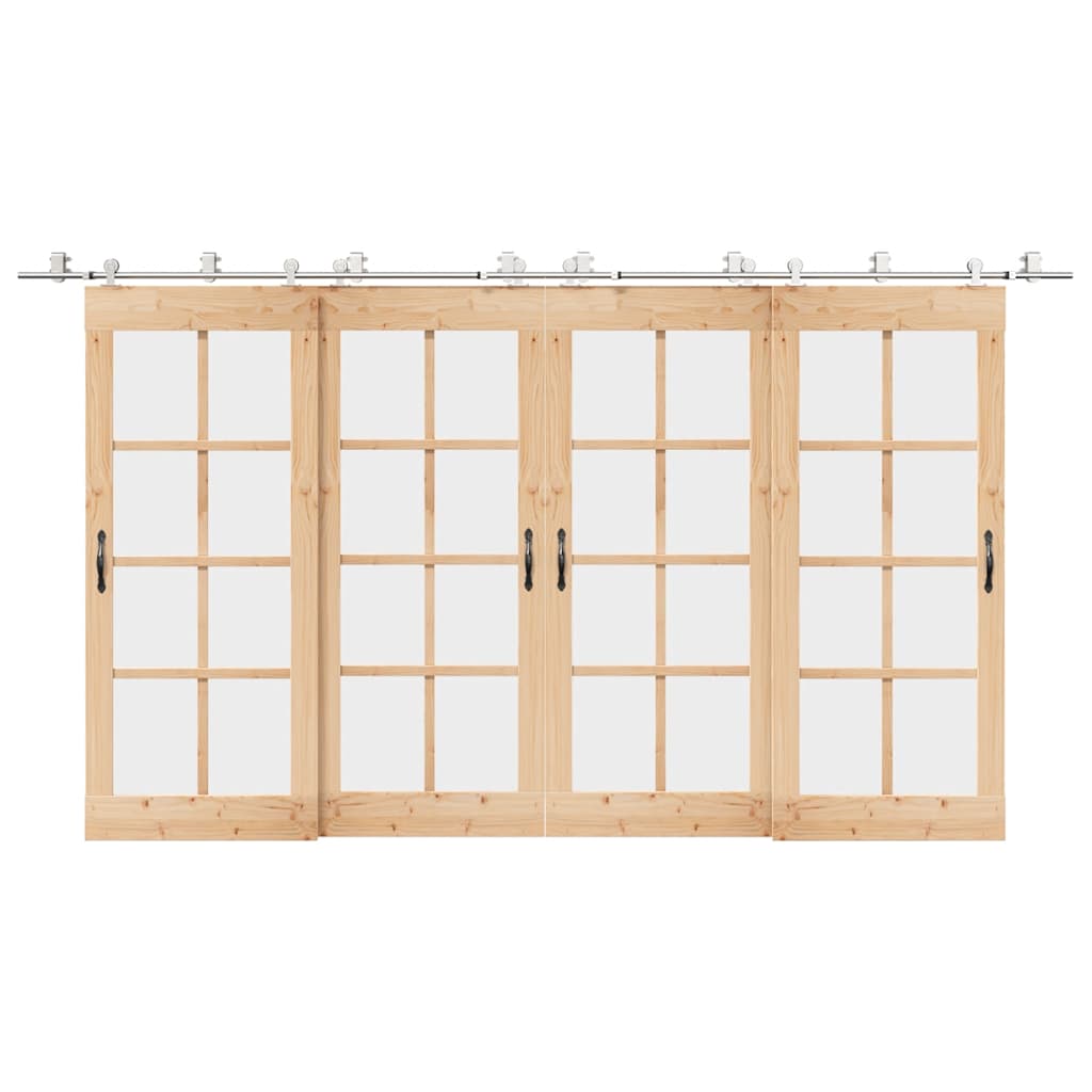 vidaXL System do mocowania drzwi przesuwnych, 400 cm, stal, srebrny