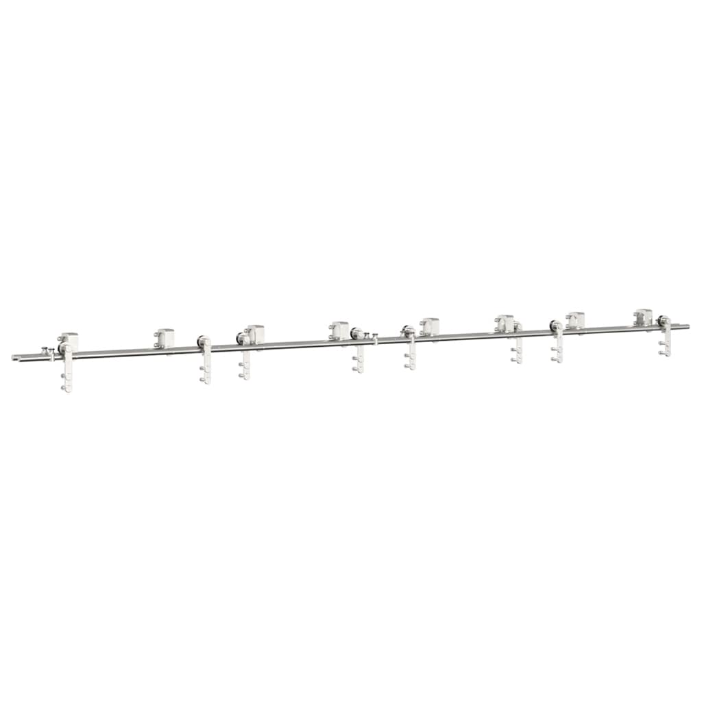 vidaXL System do mocowania drzwi przesuwnych, 366 cm, stal, srebrny