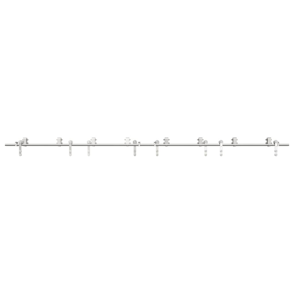 vidaXL System do mocowania drzwi przesuwnych, 366 cm, stal, srebrny